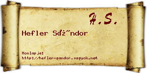 Hefler Sándor névjegykártya
