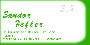 sandor hefler business card